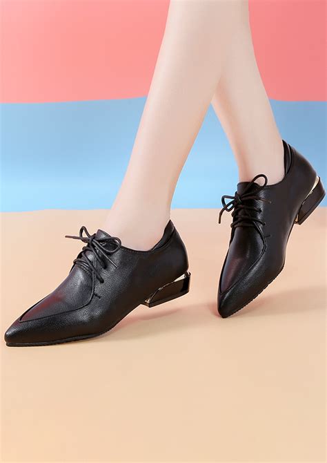 Buy Formal Pu Leather Pointy Toe Black Heeled Shoes For Women Online In
