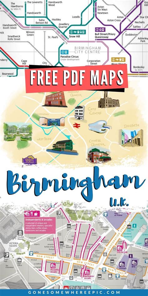 Birmingham Map Tourism And Travel Guide Free Pdf Maps Birmingham Map