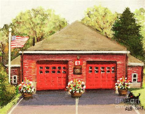 Summer At E7 Fire Station Painting By Rita Brown Fine Art America