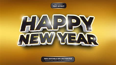 Happy New Year Text Effect Editable Text Effect Stock Vector