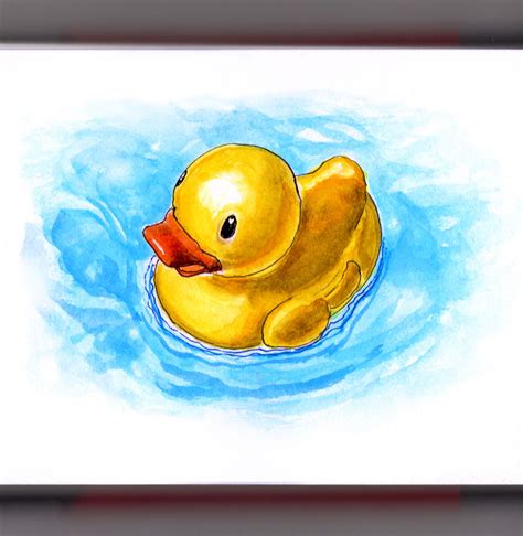 Rubber Duckie Youre The One ~ Doodlewash Duck Art Water Paint Art