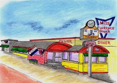 Miss Florence Diner Drawing By Paul Meinerth Fine Art America