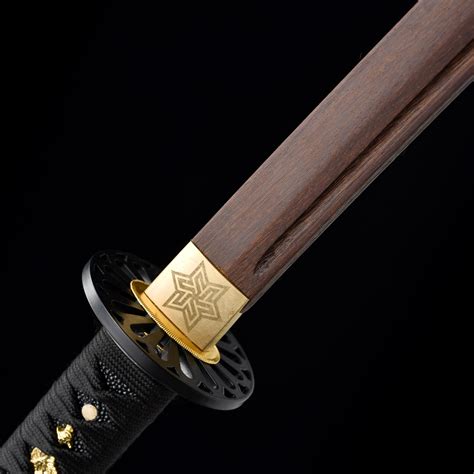 Handmade Brown Wooden Blunt Unsharpened Blade Katana Samurai Sword With