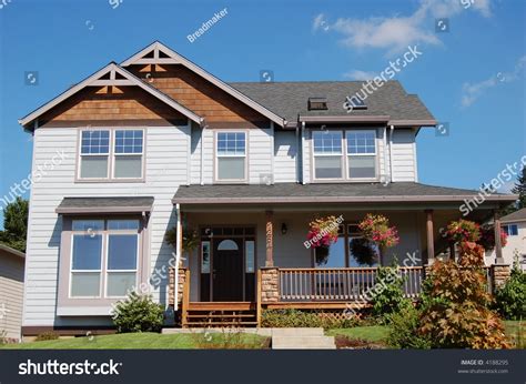 Two Story Suburban House On Sunny Day Stock Photo 4188295 Shutterstock