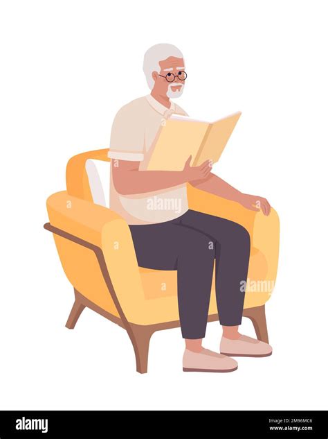 Happy Old Man In Armchair Stock Vector Images Alamy