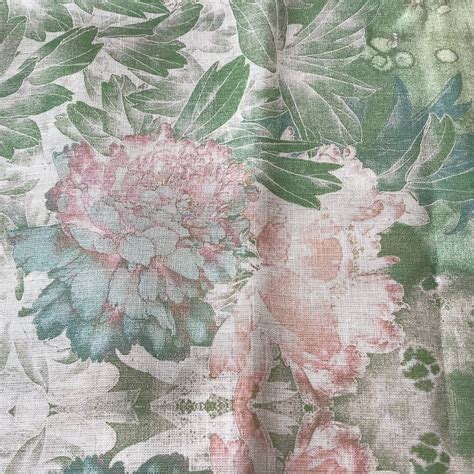Floral Linen Fabric By The Yards Organic Linen Fabric Etsy