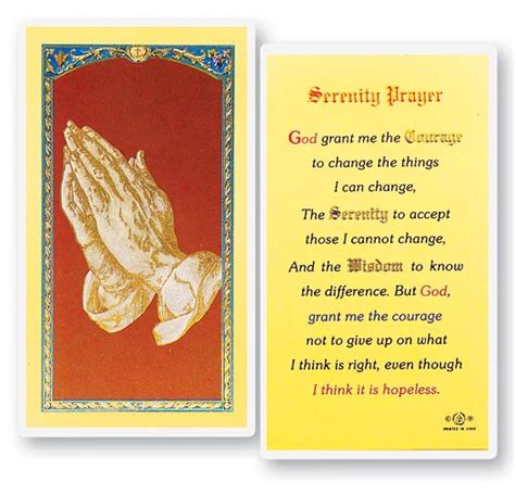 Serenity Laminated Prayer Cards 25 Pack