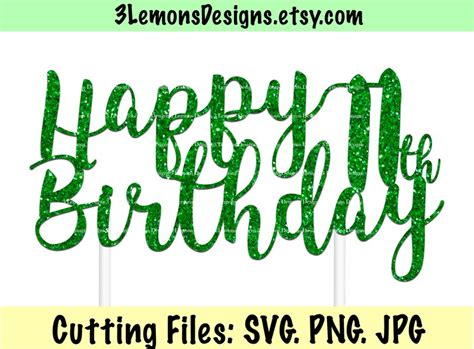 11th Birthday Svg For Cake Topper Eleventh Birthday Wood Etsy