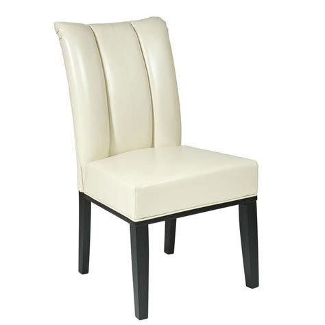 Angelica cream faux leather dining chairs. OSPdesigns Cream Eco Leather Parsons Dining Chair-MET89CM ...