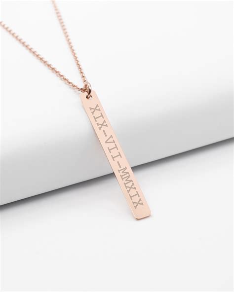 Personalized Womens Necklace Custom Bar Necklace Bar Etsy
