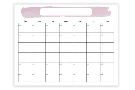 Blank Monthly Calendar Template Artofit