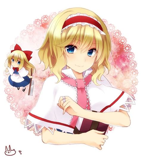 1girl Alice Margatroid Apron Blonde Hair Blue Dress Blue Eyes Book Bow Capelet Chitose Usacan