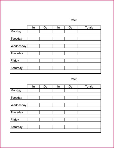 5 Weekly Timesheets Templates Excel 71484 Fabtemplatez