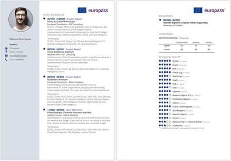 Model Cv Europass 2021 Model Cv Curriculum Vitae Europass Romana