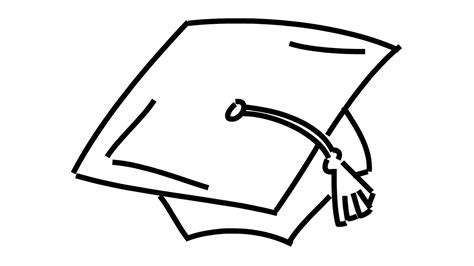 Graduation Hat Line Drawing Illustration Animation With Transparent