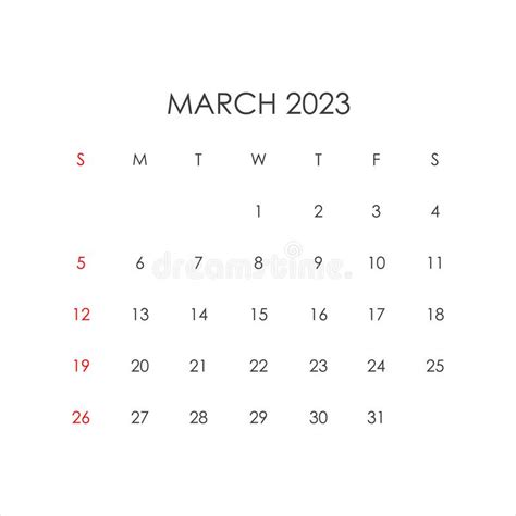 March 2023 Calendar Stock Illustrations 5667 March 2023 Calendar