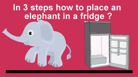 How To Put An Elephant In A Fridgeright Time Have Fun Youtube