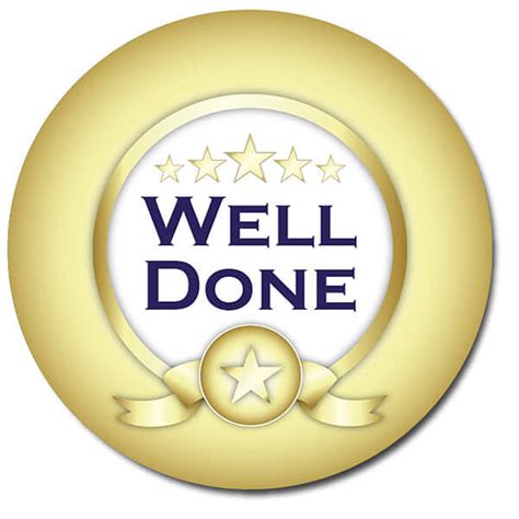 Personalised Well Done Stickers 37mm Choice Of 4 Colours