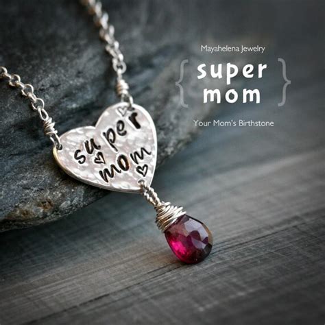 Items Similar To Super Mom Heart Tag And A Birthstone Charm Sterling