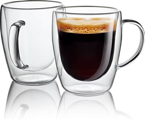 Glass Coffee Cup 300 Ml Double Walled Glass Mugs Espresso Coffee Cups Dishwasher Microwave