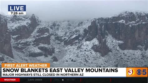 First Alert Weather Snow Blankets Mountains Near Cave Creek North