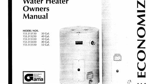 Kenmore 153313130 User Manual ELECTRIC WATER HEATER Manuals And Guides