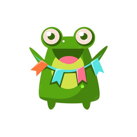Premium Vector Frog Party Animal Icon