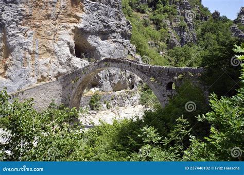 Greece Historic Stone Bridge Stock Photo Image Of Mountains