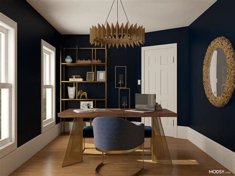 Jewel Tones Inspiration In This Glamorous Office Home Office Design