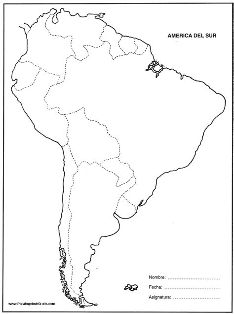 Mapa De America Del Sur En Blanco Para Imprimir Imagui