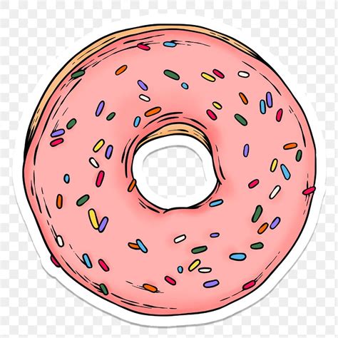 Pink Glaze Donut Sticker With A White Free Png Sticker Rawpixel
