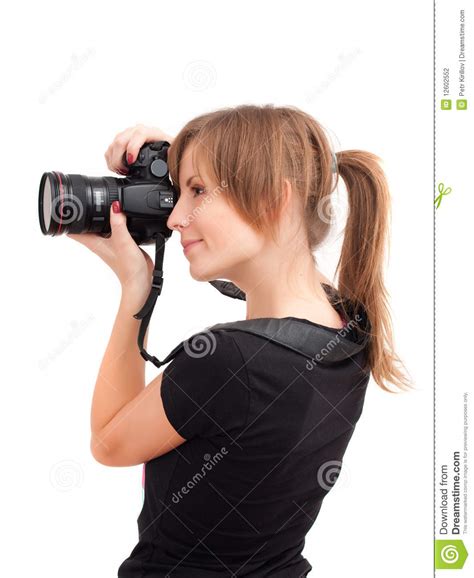 Pretty Girl With Photo Camera Stock Photo Image Of