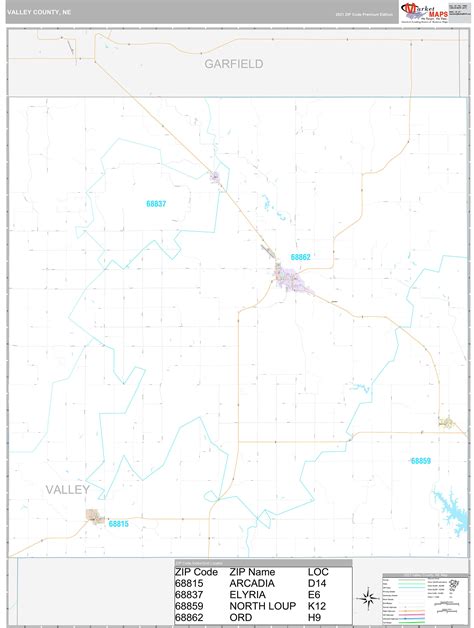 Valley County Ne Wall Map Premium Style By Marketmaps Mapsales