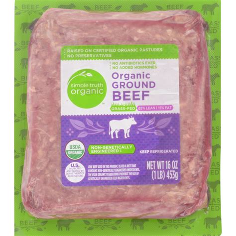 Simple Truth Organic Ground Beef 85 Lean Grass Fed 1 Lb Shipt