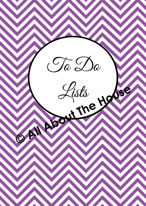 To Do Lists Cover Purple1 Allaboutthehouse Printables