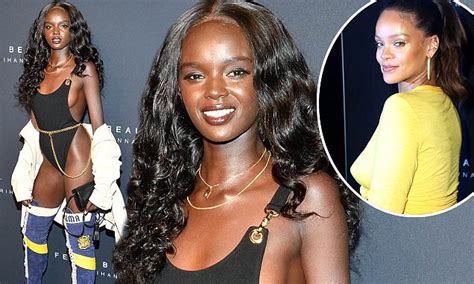 Duckie Thot Flaunts Her Sideboob At Fenty Beauty Launch Daily Mail Online