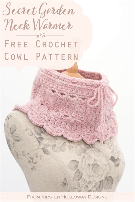 secret garden neck warmer infinity scarf free crochet pattern kirsten holloway designs