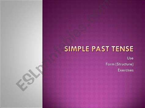 Esl English Powerpoints Simple Past Tense