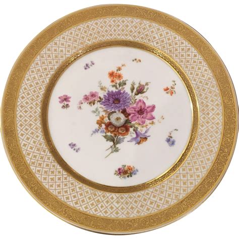 Antique Limoges Avenir Porcelain Cabinet Plate Floral Center From