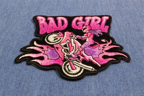 Bad Girl Motorcyle Patch For Lady Biker Jackets By Ivamis Patches