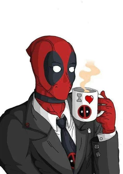 Morning Coffee Deadpool And Spiderman Deadpool Coffee Cartoon