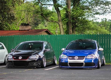 Car Volkswagen Golf Mk5 Stance Tuning Lowered German Cars Trees Parking