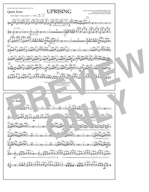 Uprising Quint Toms Sheet Music Tom Wallace Marching Band
