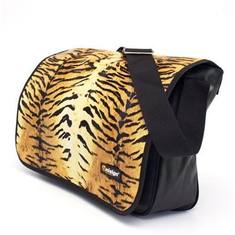 Unisign Large Messenger Shoulder Bag Tiger Skin Yellow Uk