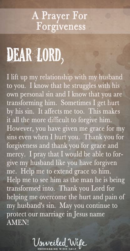 Prayer Of The Day Forgiving My Husband Sin