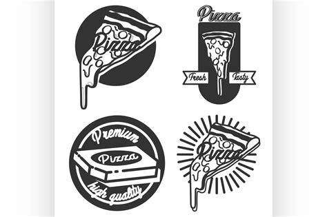 Vintage Pizza Emblems By Netkoff Thehungryjpeg