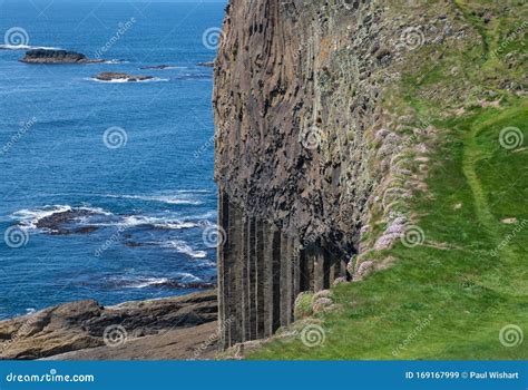 Looking Down At Basalt Column Rock Formation Staffa Island Stock Image