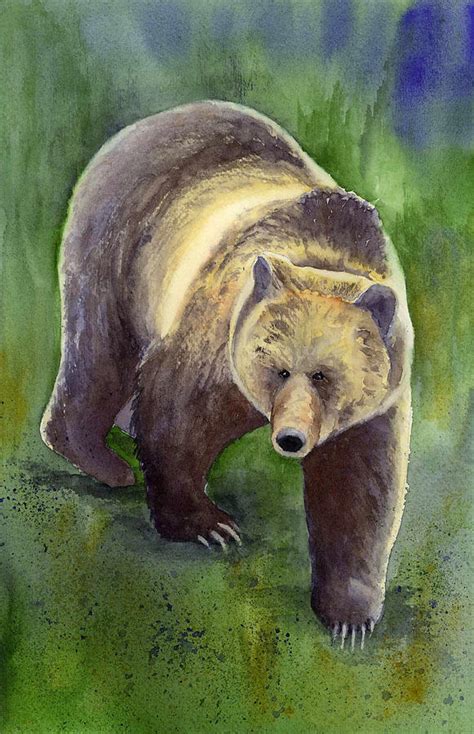 Downhill Grizzly Painting By Marsha Karle Fine Art America