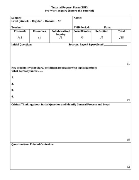 Avid Trf Form Printable Printable Forms Free Online