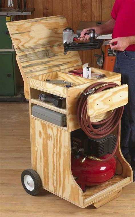 Attach sides to the top tray of the bar cart using glue and 1 1/4 brad nails. Sawhorse plans, compressor cart, and playhouse ...